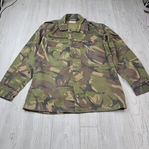 Vintage‎ Dutch Military Heavy Field Shirt Small Camo Woodland Combat 90s Holland